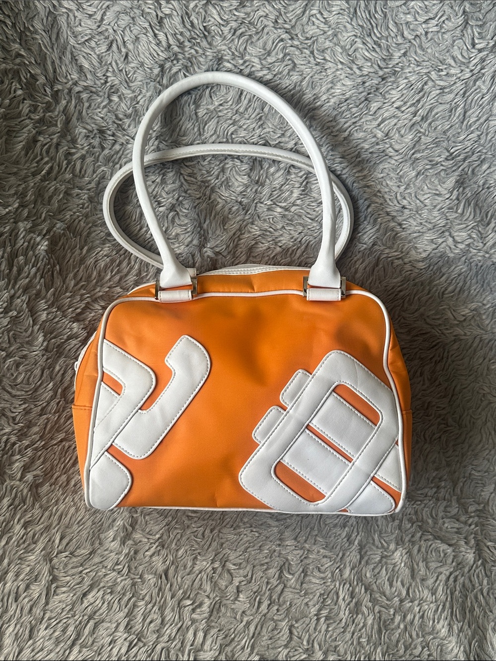 Vintage Jennifer Lopez Orange and White Shoulder Bag